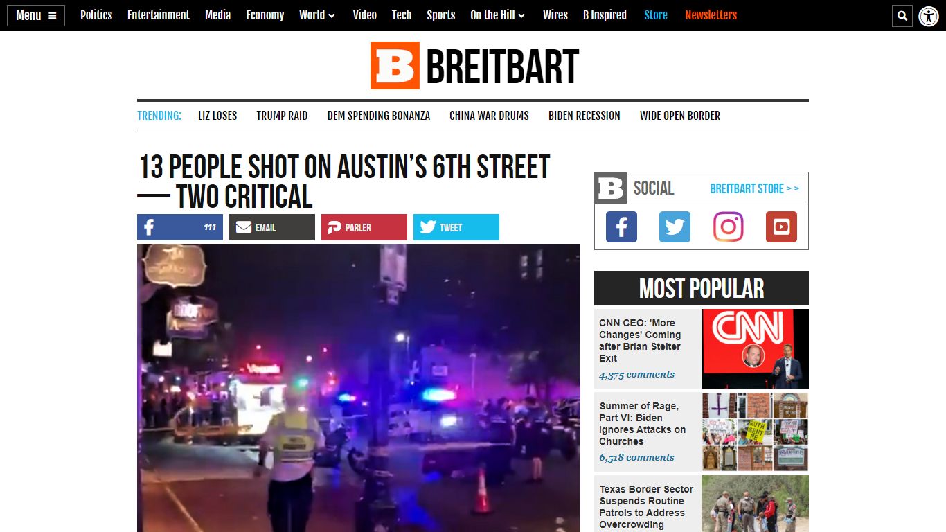 13 People Shot on Austin’s 6th Street — Two Critical