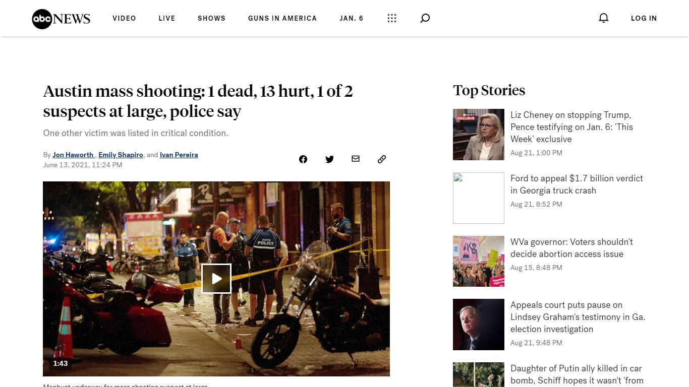 Austin mass shooting: 1 dead, 13 hurt, 1 of 2 suspects at large, police ...