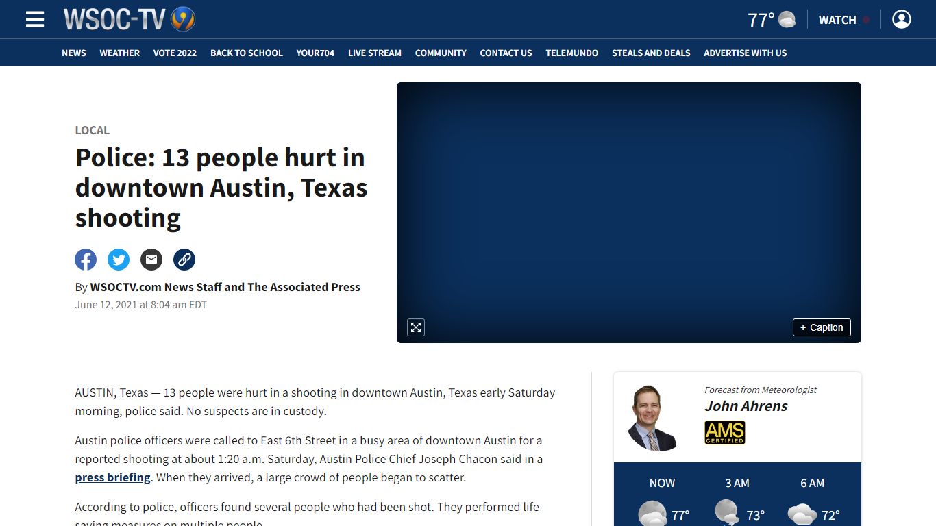 Police: 13 people hurt in downtown Austin, Texas shooting